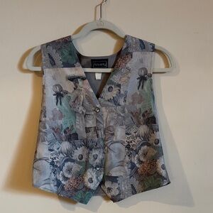 Status Anxiety Women's Floral Vest - Blue and Gray